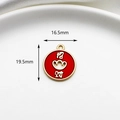 Roter goldener chinesischer Glücksbringer für DIY-Schmuck, 19,5x16,5 mm Abmessung - Glücksbringer / 1 Stück