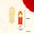 Detailed view of the horse zodiac charm pendant with size and weight annotations - Success Soon Horse (X-086) / Red