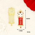 Festive Year of the Horse Chinese charm keychain for New Year, 48x17mm size and 4g weight detail. - Wish Come True Horse (X-086) / Red