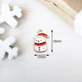 Festlicher Emaille-Schneemann-Anhänger für DIY-Schmuck mit den Maßen 18 mm x 12 mm - Schneemann Anhänger (F2) / 18x12mm / Weiß