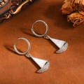 Elegante zilveren zeilboot oorringen met schelpinleg en pavé kristallen voor dames - Earrings Only (Sailboat Style) / Zilver