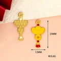 Yellow and red cartoon horse year alloy enamel pendant for DIY jewelry making 25x12mm - 10 Pieces Pack / Gold Ingot