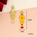 Alloy enamel zodiac horse charm for DIY jewelry, 25x8mm yellow and red lucky pendant - Copper Coin (Y-172)