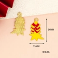Yellow and red cartoon horse enamel charm for DIY jewelry with size and weight specs - Firecracker (Y-172)