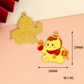Cute yellow cartoon horse enamel charm for DIY jewelry making and keychains, 28x29mm - Orange Horse (Y-172)