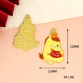Cute cartoon horse alloy enamel charm pendant in yellow finish for DIY crafts 32x22mm - Lucky Zodiac Horse (Y-172)