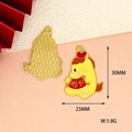 Yellow enamel cartoon horse charm pendant for DIY jewelry making and keychain accessories - Peaceful Horse (Y-172)