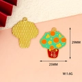 Cartoon potted fortune tree enamel alloy charm for DIY jewelry and keychains 1.6g - Fortune Tree (Y-172)