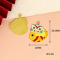 Cute yellow enamel cartoon horse charm for DIY jewelry making 25x29.5mm - Koi Horse (Y-172)