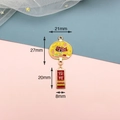 Dimensions détaillées des breloques en émail de carpe koi pour bijoux DIY - Partie Supérieure en Éventail / Poisson Koi (1#)