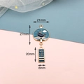 Ensemble pendentif baleine en émail bleu et étiquette chance avec dimensions 27x21mm - Partie Supérieure en Éventail / Baleine Prospère (4#)