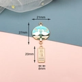 Pendentifs éventail et étiquette rectangulaire en émail pour la fabrication de bijoux DIY - Cygne Heureux (5#)