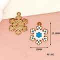 Detailed view of snowflake enamel charms showing 25.5mm x 20mm dimensions and 1.6g weight. - 10 Pieces Pack / Blue Plumbago