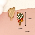 Close-up detail of Christmas lollipop charm pendant with specific size and weight data - 10 Pieces Pack / Green Lollipop
