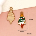 Detailed macro view of a Christmas tree ice cream pendant showing dimensions 26mm by 12mm - 10 Pieces Pack / Christmas Ice Cream