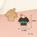 Detailed view of 24mm Christmas sweater enamel charm with 2g weight for DIY jewelry - 10 Pieces Pack / Christmas Sweater