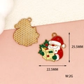Santa Claus charm pendant showing front and back details with 25.5x22.5mm size - 10 Pieces Pack / Reading Santa Claus