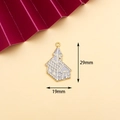 Eleganter grauer Emaille-Retro-Hausanhänger mit Goldfinish für DIY-Weihnachtsschmuck - 2# Graue Kirche