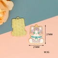Cute cartoon cat enamel pendant accessory showing 27x21mm dimensions and 3g weight - Cat Style