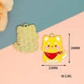 Close-up of cute yellow dog charm pendant with dimensions 22x26mm and 2.8g weight - Cartoon Dog Style