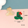 Detail of Saint Patrick's Day Leprechaun hat charms showing 24x23mm size and 1.9g weight - 8 Red Shamrock Hat Style (F-151)