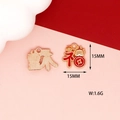 Detail view of 15mm golden Dragon Fu charm with precise size and weight measurements - Dragon And Fu Style 1