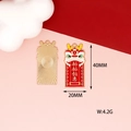 Detail showing a red and gold Chinese dragon year pendant charm with dimension markings. - Good Luck Dragon Style 7