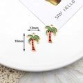 Handmade DIY palm tree enamel charms with 13x18mm dimensions for jewelry making - 9# Coconut Tree