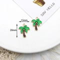 Green enamel coconut tree alloy charms for DIY jewelry making pendants, 20x15mm size - 10# Coconut Tree