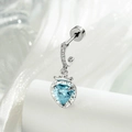 Elegant heart-shaped blue zircon strawberry cartilage piercing stud earring in silver. - Blue Heart Strawberry (Silver/1 Piece)