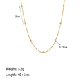 Collier minimaliste à billes dorées avec perles de 3,5mm et chaîne de 45cm réglable - Collier Doré à Perles Rondes et Chaîne Serpent (QYH6011)