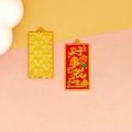 Red and gold Chinese style alloy charms with lucky blessing for DIY jewelry - 6# Good Things Happen