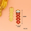 Chinese stijl panda legering hanger, afmetingen 40x12mm en 2,3g gewicht, DIY - Vrede en Vreugde Panda
