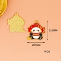 Detailoverzicht van de Chinese stijl panda hanger van legering met afmetingen en gewicht. - Gelukkig Nieuwjaar Panda