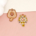 Detailed close-up of cute cat donut charms for DIY jewelry and keychain accessories - Small Brown Cat Donut (F-175) / Brown