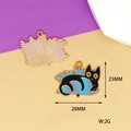 Detailed view of Halloween black cat jewelry charm with 23x28mm size and 2g weight markers - Blue Plant Black Cat