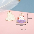 Detail view of cute rabbit alloy charm showing dimensions 30x29mm and 4.6g weight. - Cartoon Rabbit / Rabbit Style