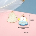 Detailed dimension and weight view of a cute cartoon animal enamel charm with blessing text - Cartoon Unicorn / Unicorn Style