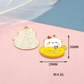 Detail view of a cartoon animal enamel charm with dimension and weight specifications - Pig Style