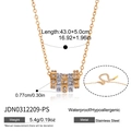 Collier en acier inoxydable avec anneaux zircon, longueur 43 cm, hypoallergénique - Collier Strass à Cinq Anneaux (JDN0312209-PS)