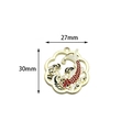 Close-up detail view of a traditional koi fish enamel pendant with 30mm by 27mm dimensions - Koi Fish