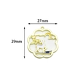 Gold-toned Chinese style alloy deer pendant with moon and cloud pattern, 27x29mm variant - Deer Gazing at Moon