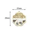 Elegant gold-tone deer charm with white enamel detail for DIY jewelry, 27x29mm - Antler