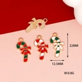 Detailed size measurements for Christmas candy cane charms with ribbon bows - Bowknot Candy Cane / Red and Green
