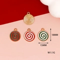 Detailansicht bunter Spiral-Lollipop-Anhänger mit Maßen von 18 mm Höhe und 15 mm Breite - Kreismuster Ball