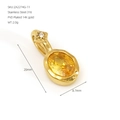 316 stainless steel birthstone pendant with yellow oval crystal and 14K gold plating - November Light Yellow Rhinestone