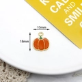 Orange enamel pumpkin pendant charm for DIY jewelry making size 15mm by 18mm - Pumpkin (1#) / 10 Pieces Pack