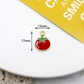 Red tomato enamel charm alloy drip oil vegetable pendant for DIY jewelry 13x17mm size - Tomato (2#) / 10 Pieces Pack