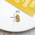 Brown peanut shaped alloy drip oil charm pendant for DIY jewelry with size dimensions - Peanut (3#) / 10 Pieces Pack