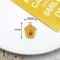 Rural style enamel alloy harvest basket charm for DIY jewelry making, 16x21mm yellow charm - Harvest Basket (4#) / 10 Pieces Pack